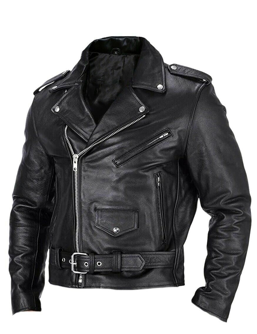 Slim Fit Bőrdzseki Férfi Motoros Képviselettel - Ryder