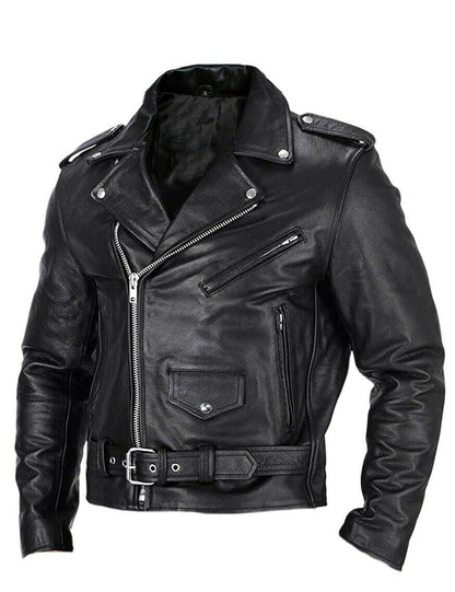 Slim Fit Bőrdzseki Férfi Motoros Képviselettel - Ryder