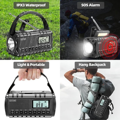 Emergency Radio 10000 Solar Hand Crank AM/FM/SW/NOAA Weather Alert Radio with Headphone Jack Flashlight Reading Lamp SOS Alarm