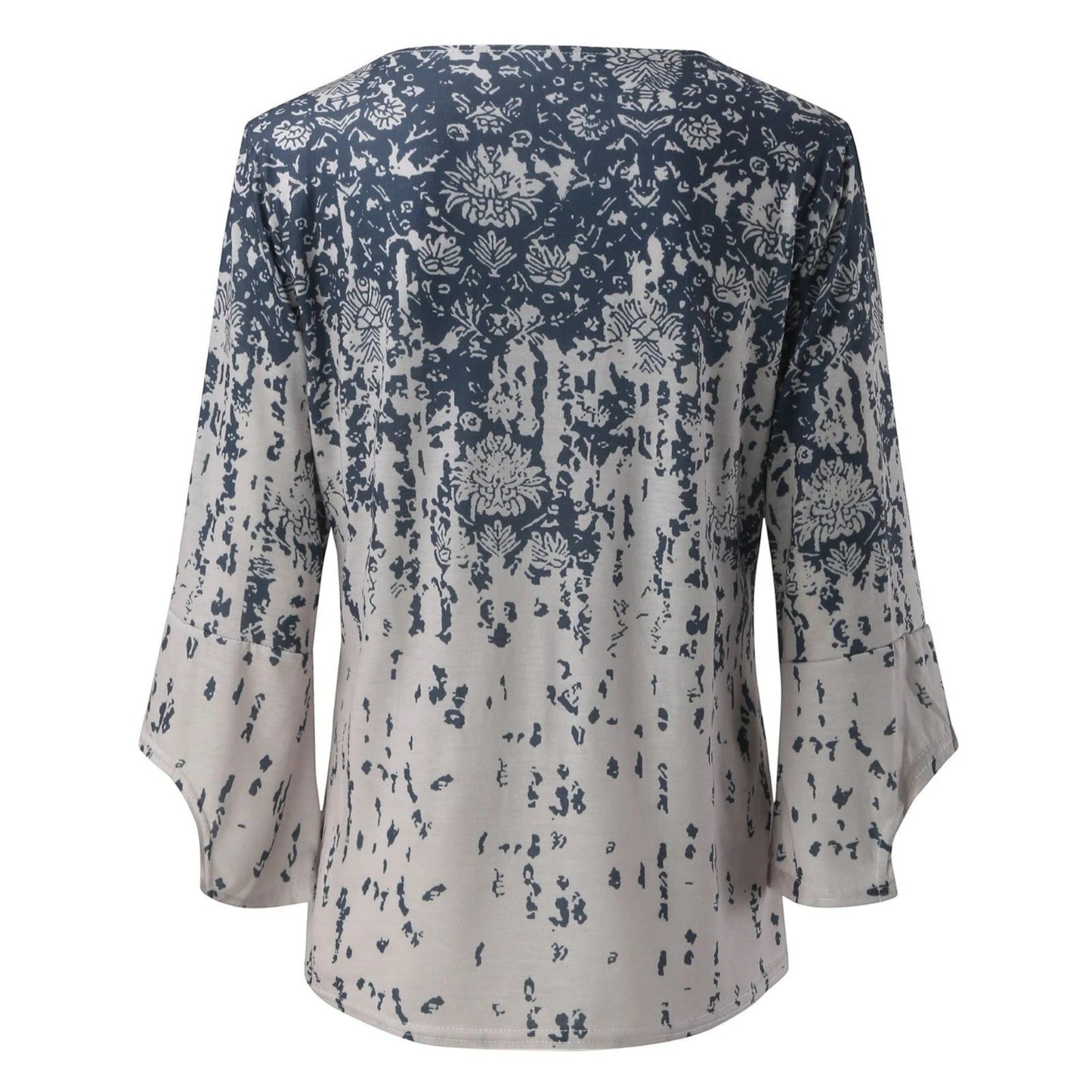 Top Stampato Con Scollo A V Per Donna | Maniche Lunghe