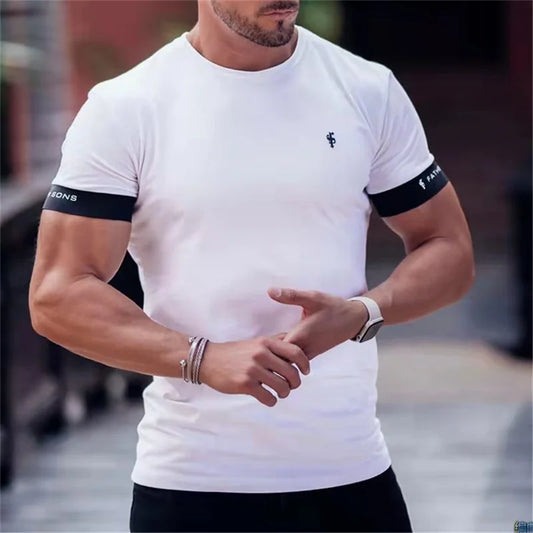 Cotton Muscle Fit T-Shirt with Contrast Trim Spring Essential