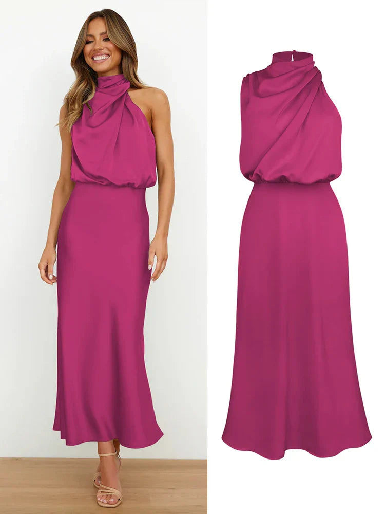 Damen Elegantes Asymmetrisches Kleid | Midi