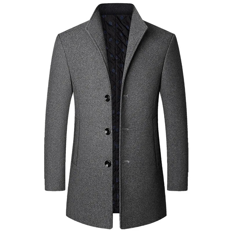 Lyle | Men Sophisticated Long Overcoat z Buttons