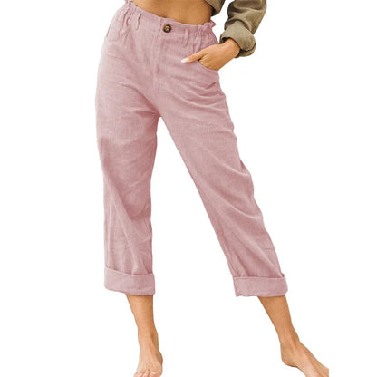 Amalia - Damen Baumwolle Cropped Hose