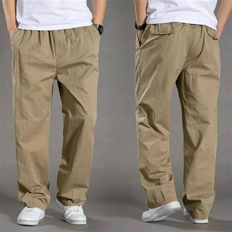 Pantalon Cargo Coupe Décontractée pour Homme – Pantalon Quotidien à Taille Élastique