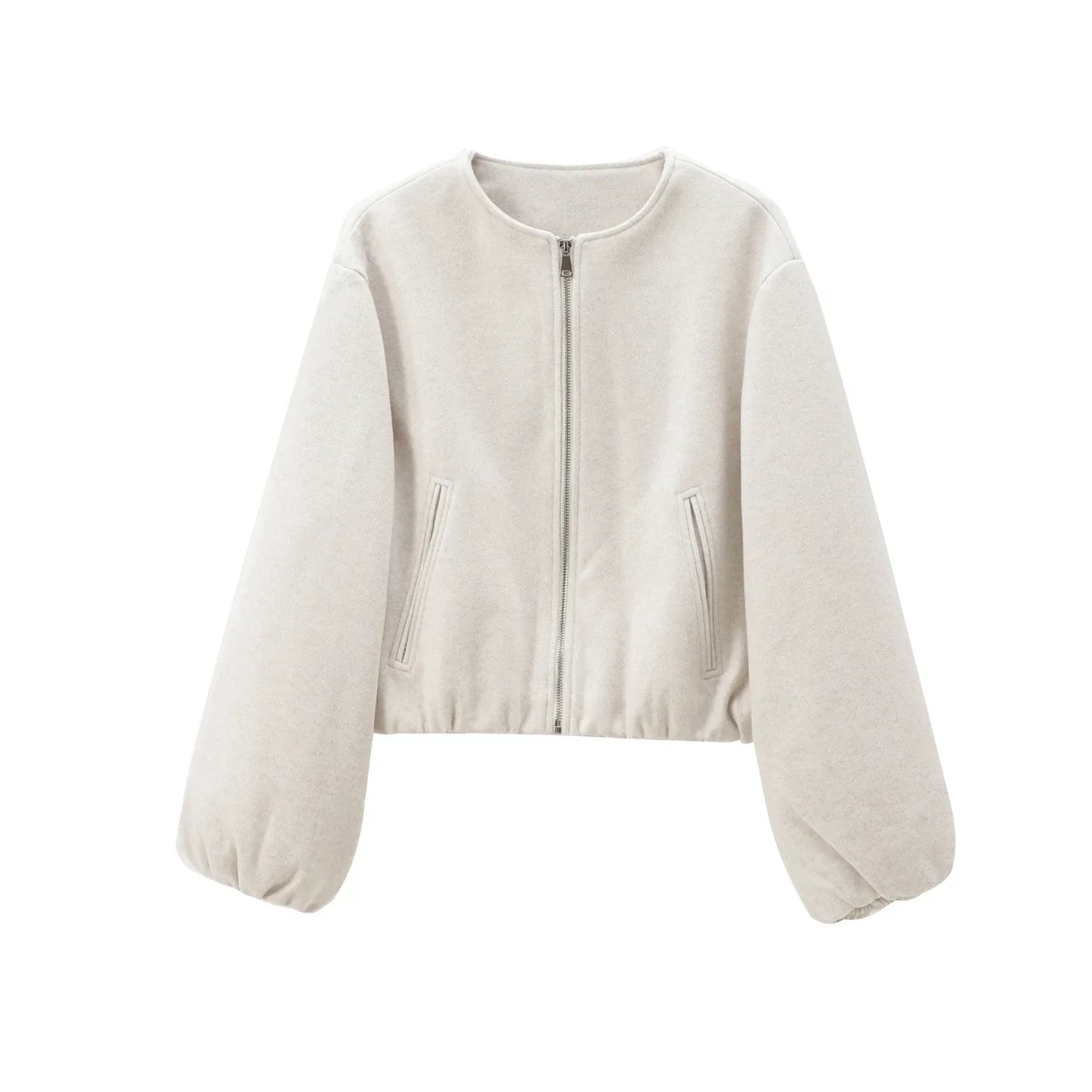 Fioréne | Dames Grijze Bomberjas – Losse Fit & Comfortabel