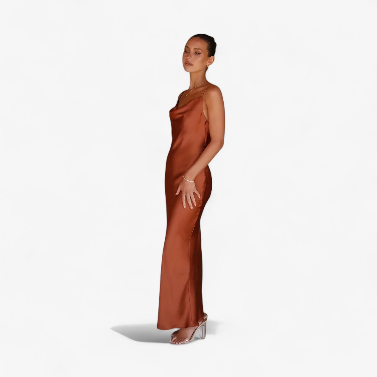 Elegant Floor-Length Silk Dress