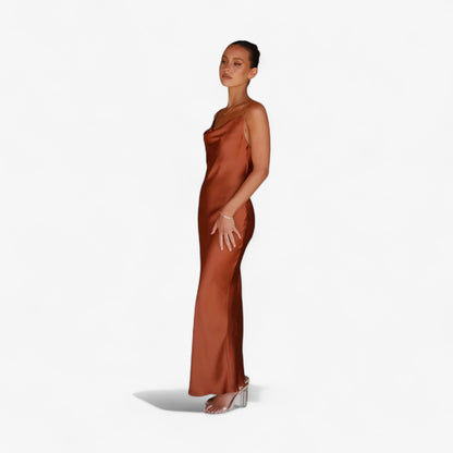 Elegant Floor-Length Silk Dress