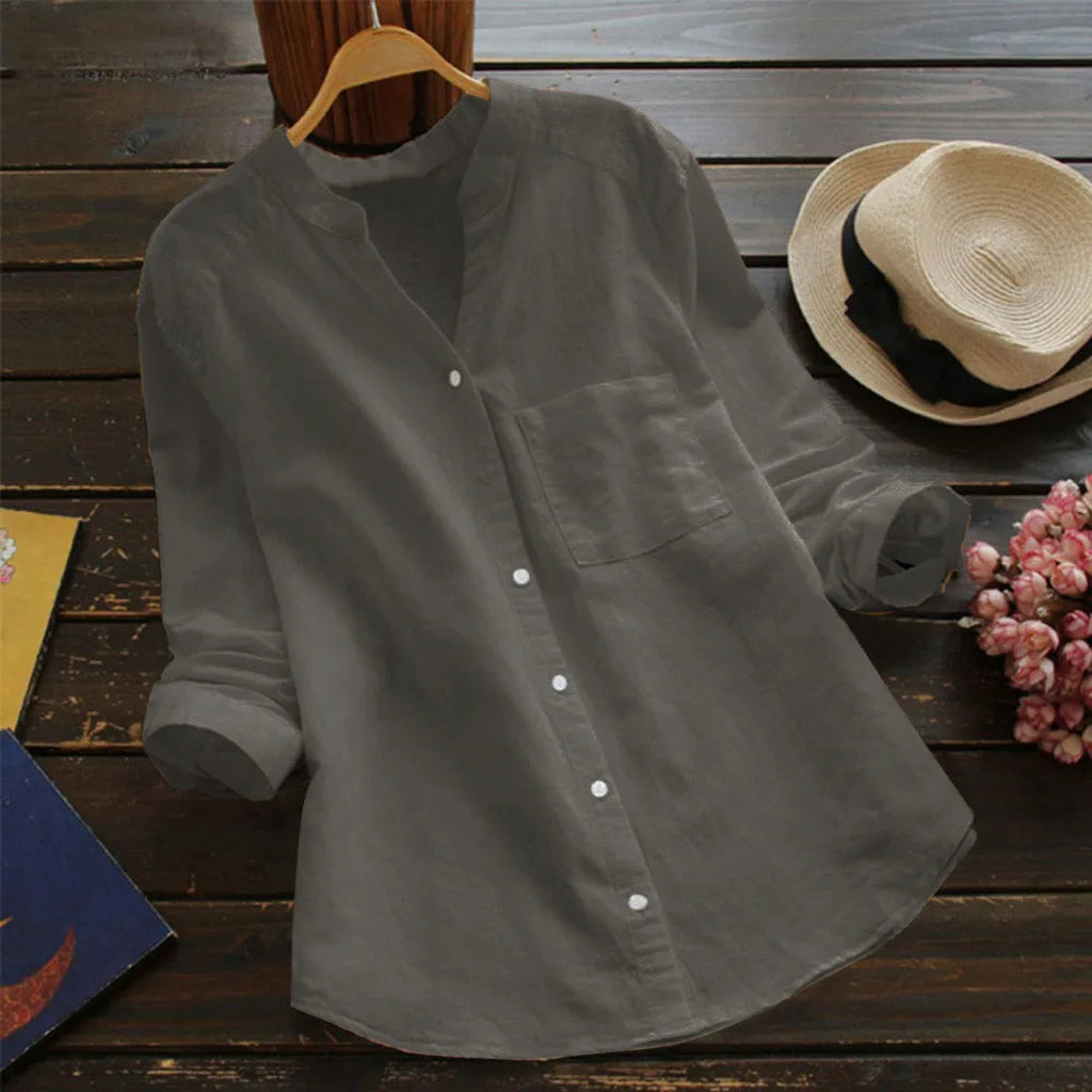 Duval Paris™ | Blouse unie à col en V