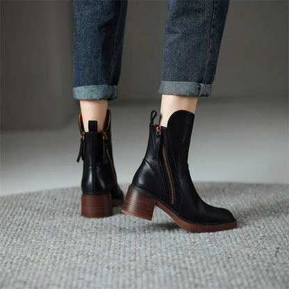 Kailani Bottines Femme – Bottes en Cuir Premium Élégantes & Durables au Style Intemporel