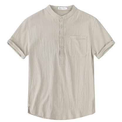 Bolento Matthia's Herren Kurzarm T-Shirt aus Leinen-Baumwolle - Atmungsaktiv