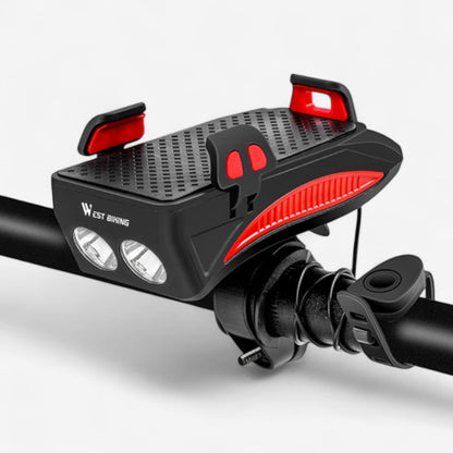 VeloCharge – Support Téléphone pour Vélo avec Lumière et Klaxon Rechargeable