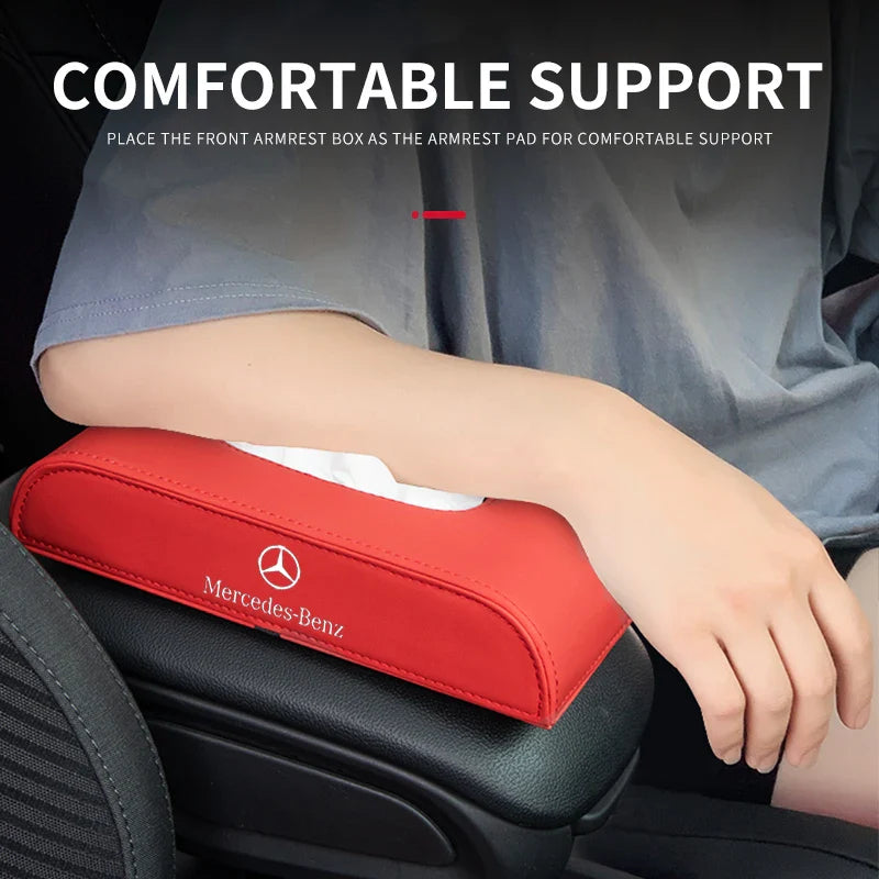 Car Leather Tissue Box For Mercedes Benz C180 C200 C260 C300 W108 W124 W126 W140 W168 W169 W176 Auto Interior Accessories