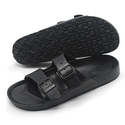 Norvella Unisex Slides mit Schnalle und flachem Design