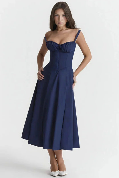 Damen Sommer Trägerkleid | Midi