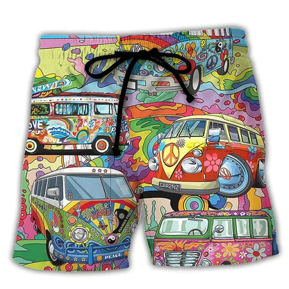 Short de bain homme à motifs avec ceinture ajustable