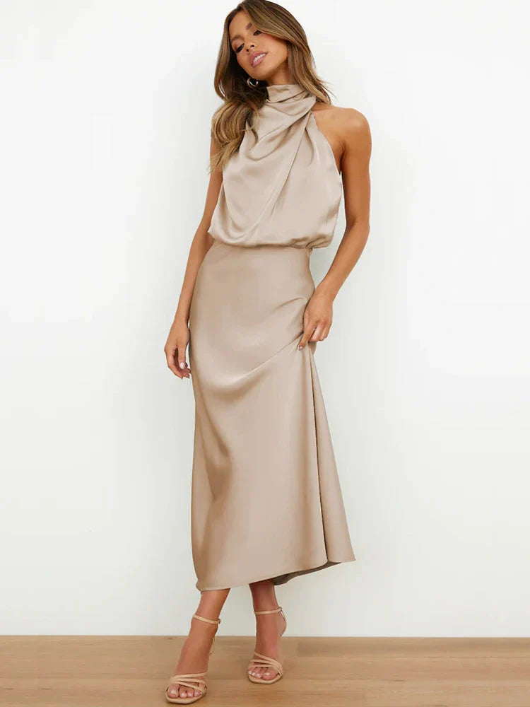 Damen Elegantes Asymmetrisches Kleid | Midi