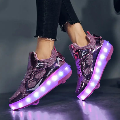 Dziecięce LED Wałek Buty | Świecące Buty Na Kółkach Z Ukrytymi Kółkami