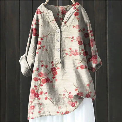 Coralie | Camicetta Floreale Con Scollo A V Da Donna | Manica Lunga