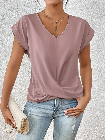 Eliza | V Neck Short Sleeve Blouse