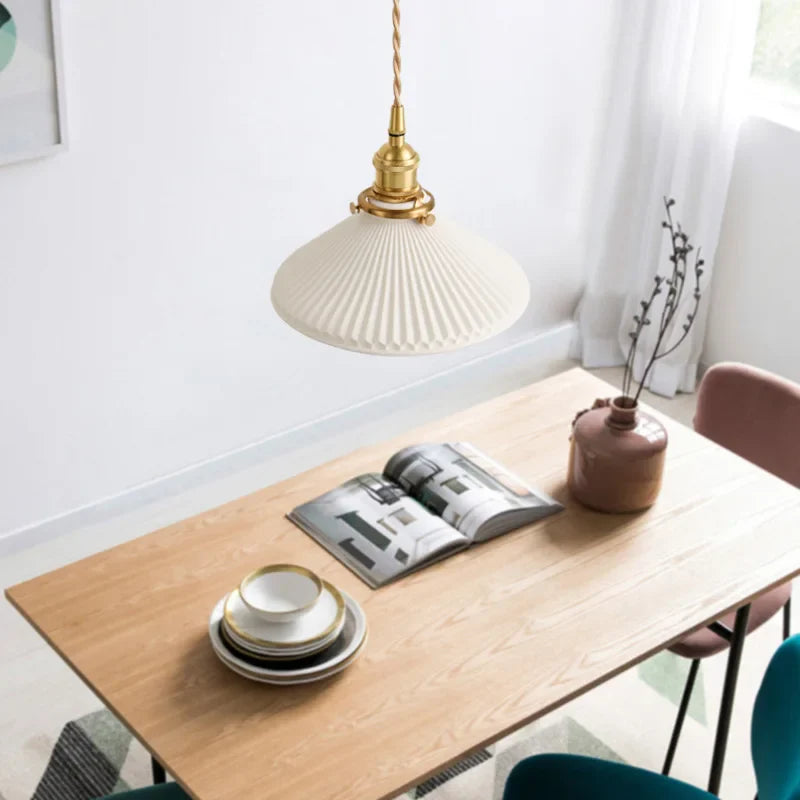 Kaelis - Japanse Keramische Retro Hanglamp Brons