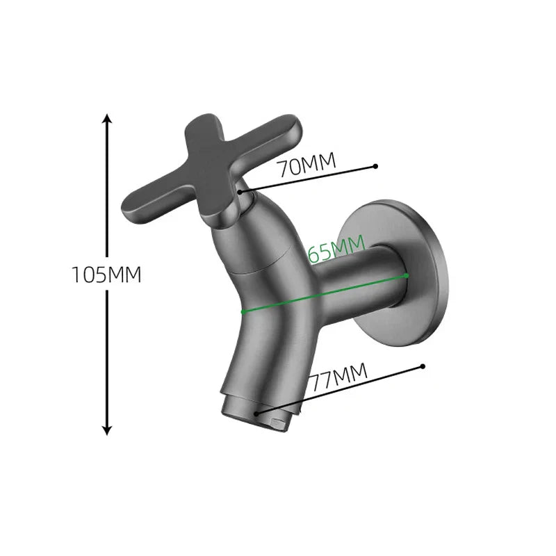Ottone Flow | Luxe Messing Wandkraan – Modern Design – Koud Water – G1/2" Aansluiting