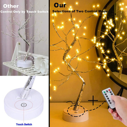 Auralyn – 108 LED Bonsai Tafellamp met Afstandsbediening en USB