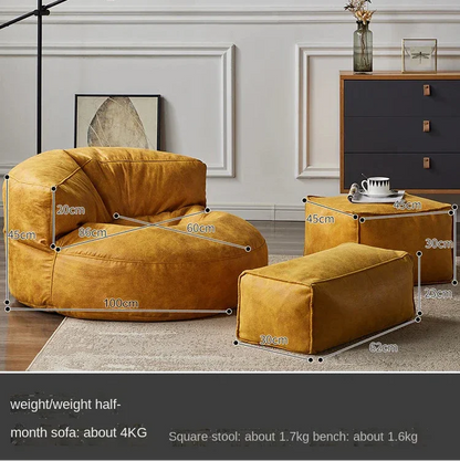 Zitzak Hoes Suède Stof 100cm Loungestoel Woonkamer Slaapkamer Wasbaar Modern | Restfield