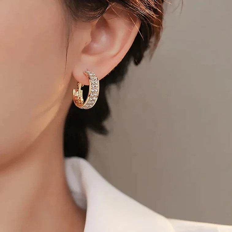 Golden Glamour Pavé Earrings