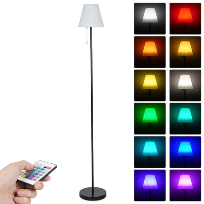 LED Floor Lamp Solar For Living Room Adjustable Rechargeable Stand Light Dimmable Cordless w/ Light Sensor Patio Standing Light
