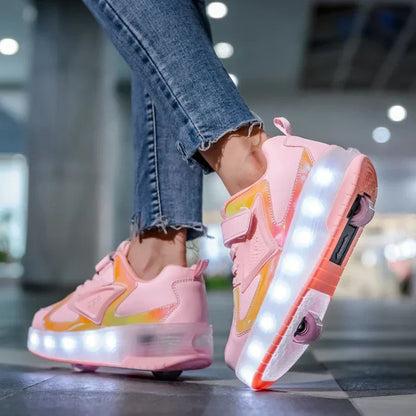 Dziecięce LED Wałek Buty | Świecące Buty Na Kółkach Z Ukrytymi Kółkami