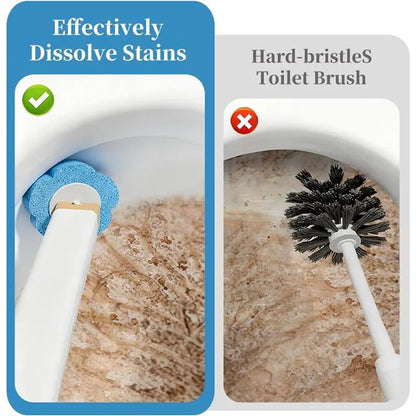 VOFUN-Disposable Head Toilet Brush System Including Holder& 30 Refills, For Bathroom, RV Tub For Easy Replacement Brush Kit