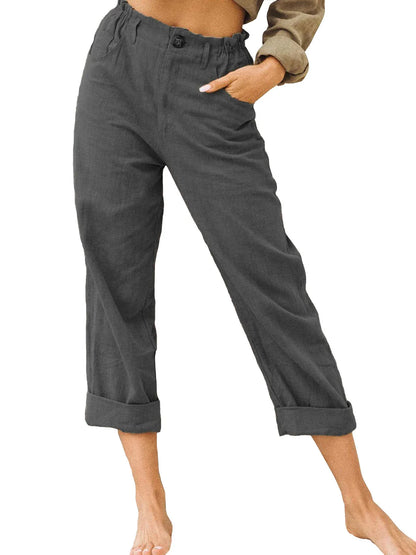 Amalia - Damen Baumwolle Cropped Hose