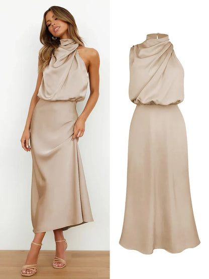 Damen Elegantes Asymmetrisches Kleid | Midi
