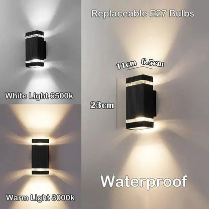 LumiBloc LED Wandlamp Buiten | Up & Down Effect | E27 Fitting | IP65 Waterdicht | Modern Design voor Tuin en Balkon