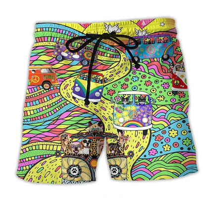 Short de bain homme à motifs avec ceinture ajustable