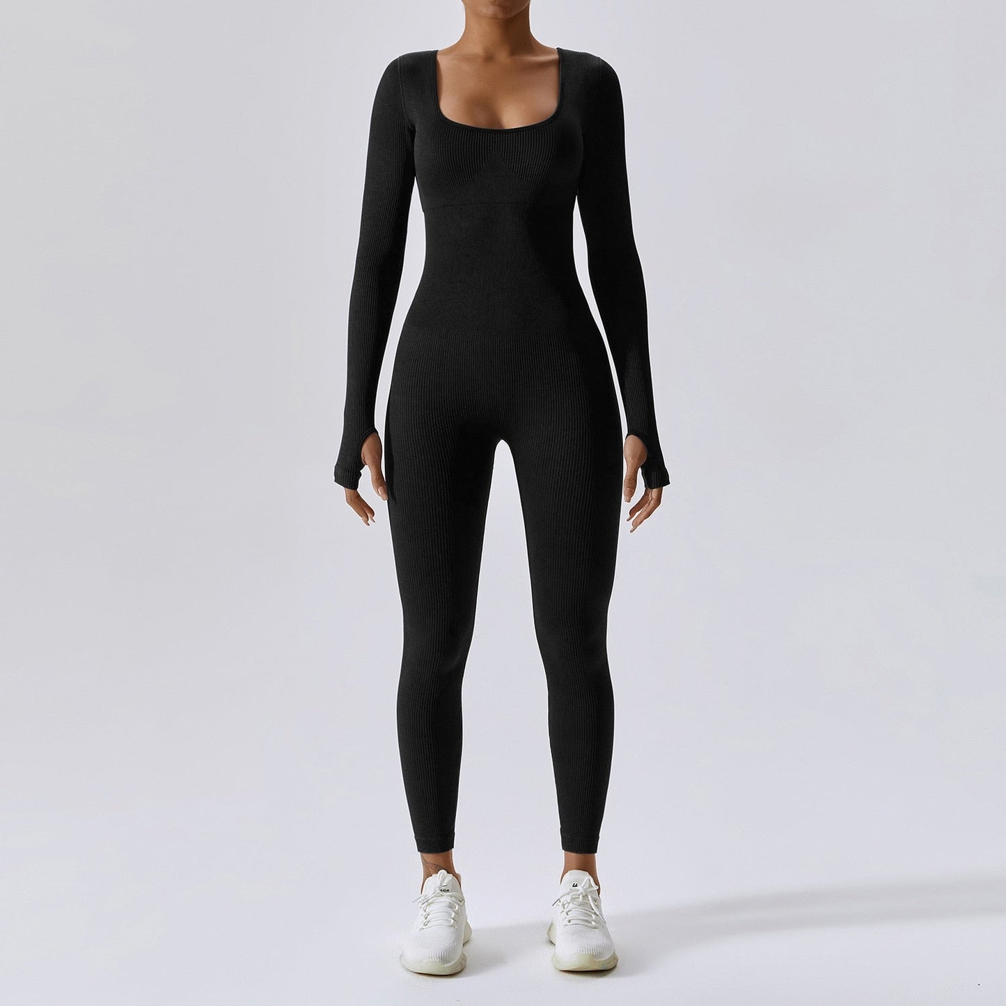 Seamless Ribbed One Piece Tummy Control Romper