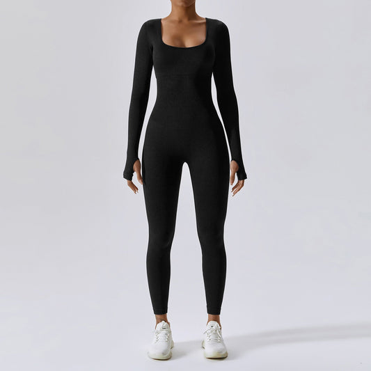 Seamless Ribbed One Piece Tummy Control Romper