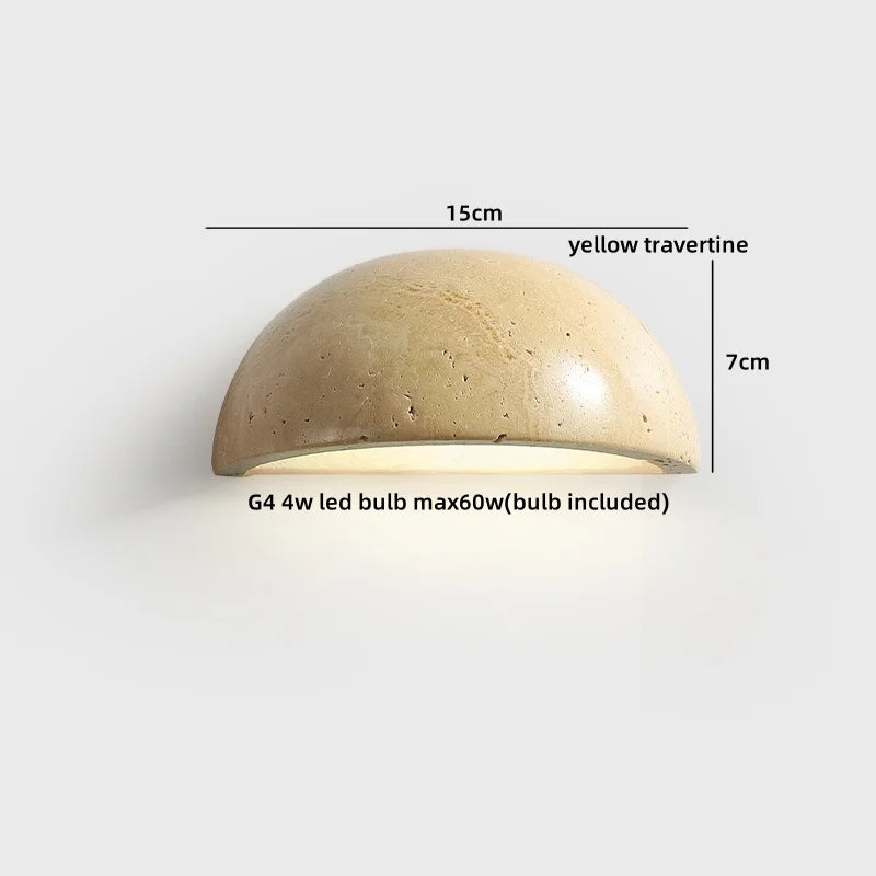 TerraLume Wabi-Sabi Travertin LED Wandlamp