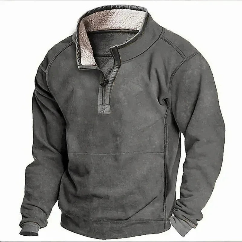Mateus | Blusa Térmica com Efeito Camurça e Gola de Borrego