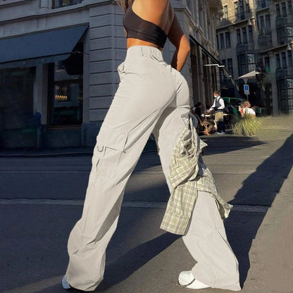 Chantal - High Waisted Pocket Cargo Trousers