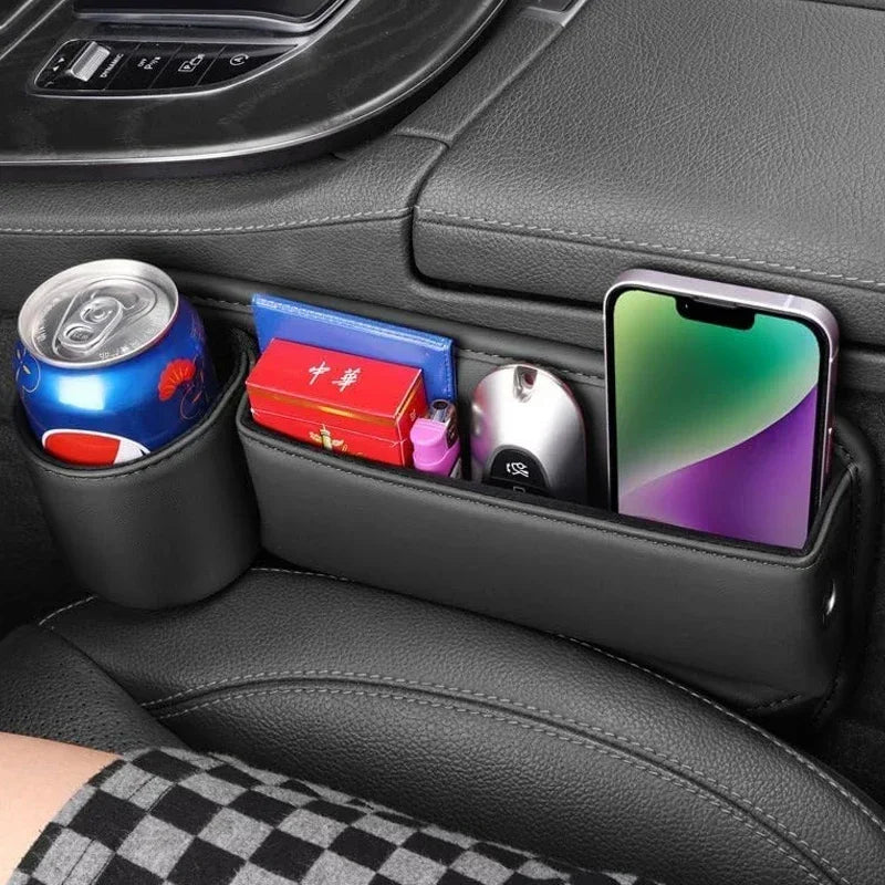 Luxora Car Seat Organizer with Cup Holder - Multifunctional Front Seat Storage Solution