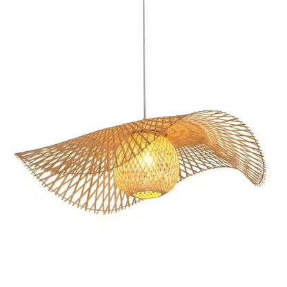 2026 Newest Bamboo Pendant Lamps Ceiling Lights Rattan Wicker Lustre Hand Knit Braiding Suspended Home Dining Braided Decor Hot