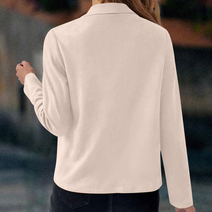 Avery – Veste élégante en daim avec manches longues et poches zippées