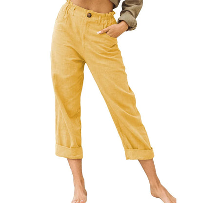 Amalia - Damen Baumwolle Cropped Hose