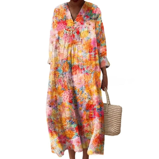 GlamMouris™ | Elegant lang kjole med V-hals