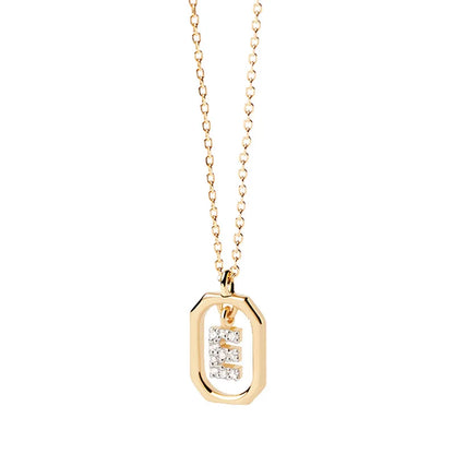Collana Iniziale Personalizzata con Zirconi | Placcata in Oro – Ciondolo Lettera Alfabeto