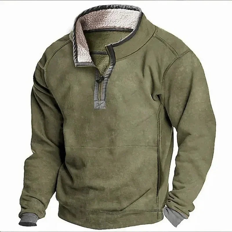 Mateus | Blusa Térmica com Efeito Camurça e Gola de Borrego