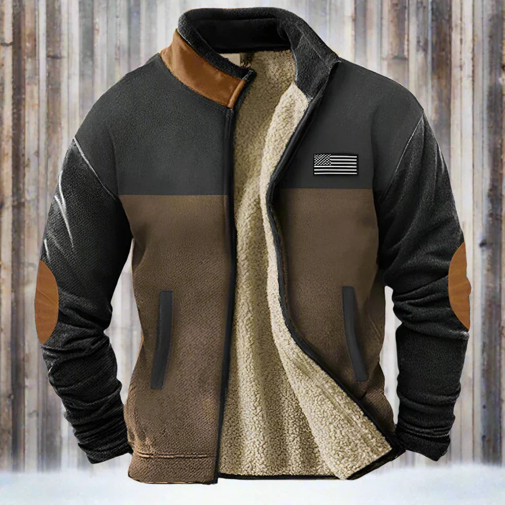 Renvald – Men’s Fleece Jacket with Shearling Lining