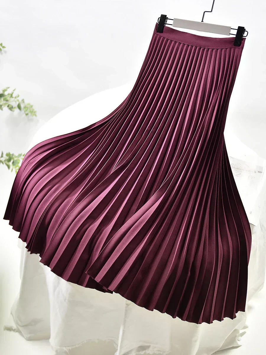 Janna| Damska Elegancka Plisowana Spódnica Midi